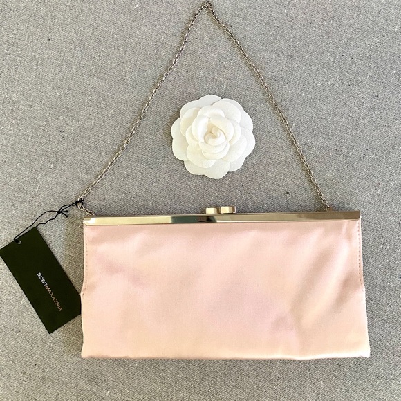 BCBGMaxAzria Handbags - NWT BCBGMaxAzaria Petal Pink Satin Purse